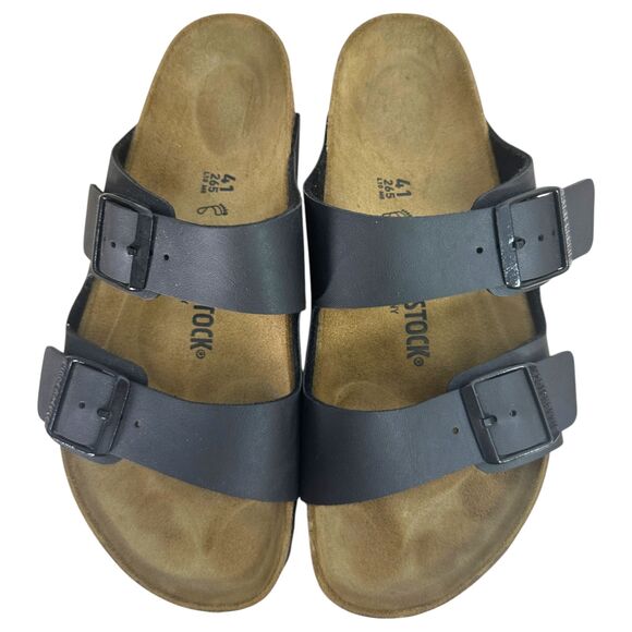 Birkenstock Arizona Black Leather Sandals EU 41 Women's 10  NEW without Tags - Picture 1 of 7